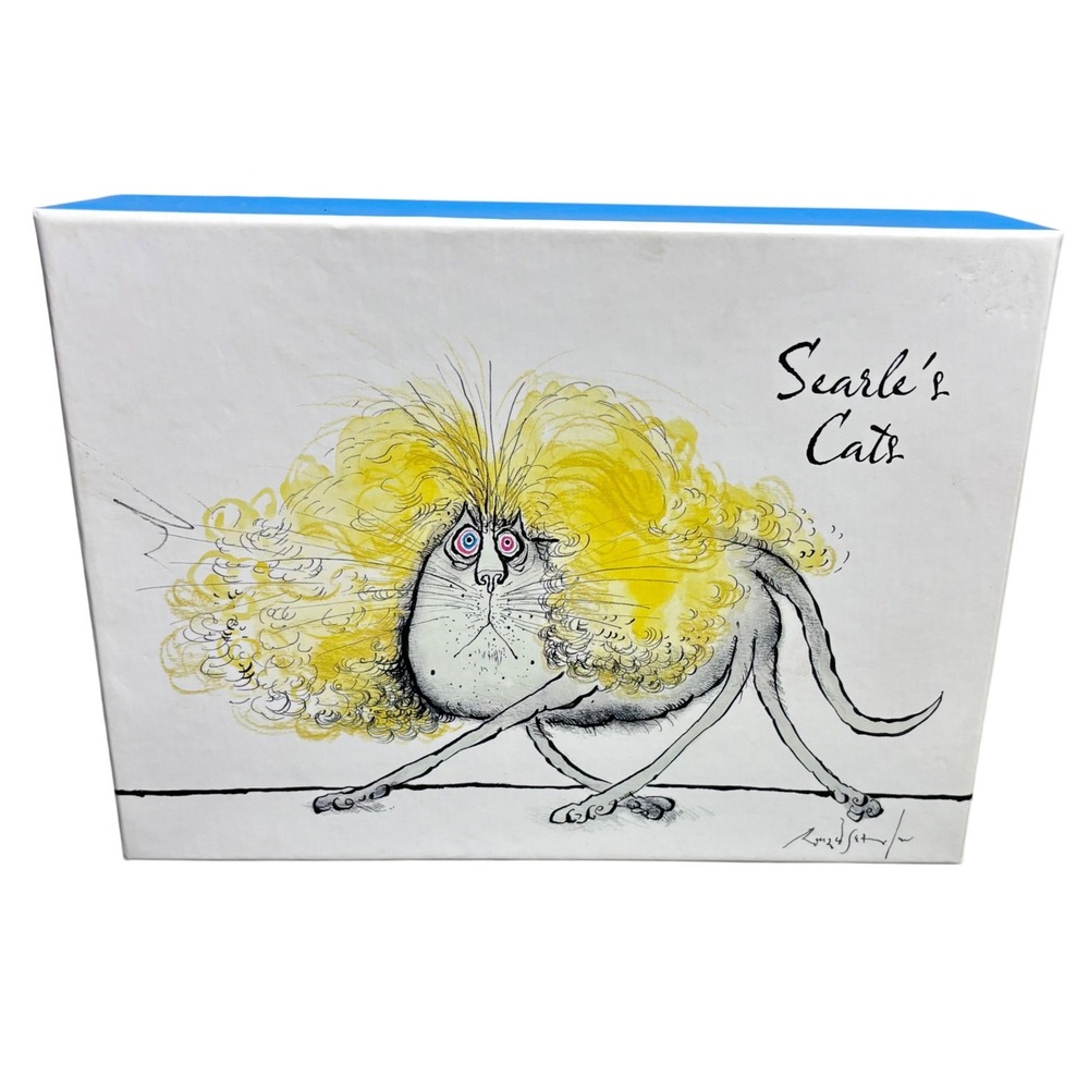 Papyrus | Ronald Searle's Cats Boxed Note Cards | 4 Designs | 19 Notecards